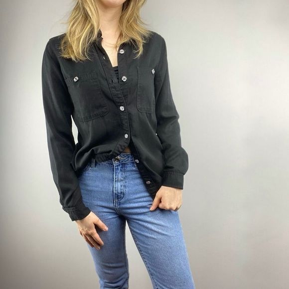 7 for All Mankind black button down top - Picture 3 of 6